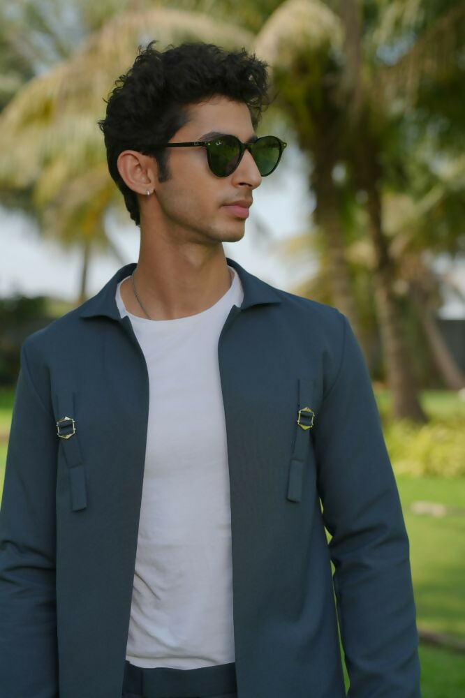 Gridon Dark Greish Shacket by Hilo Design