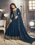 Vastranavya Nidhi Shah Blue Art Silk Embroidered Anarkali Suit