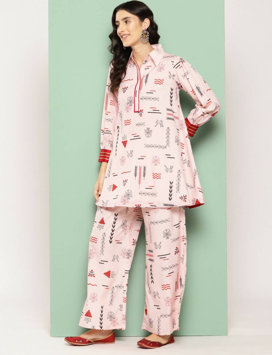 Ahalyaa Women's Traditional Wear Co-ods - Peach