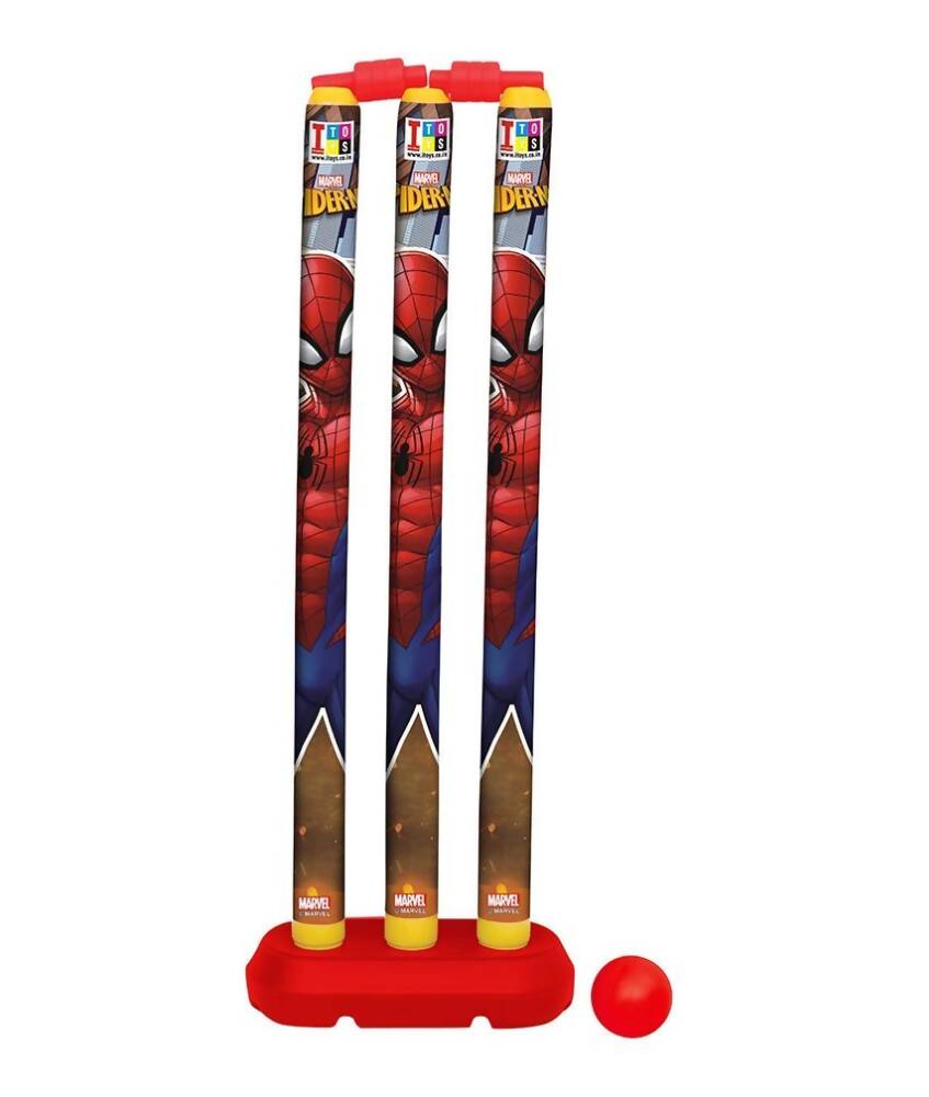 Manaki Enterprise Plastic Spiderman Cricket Kit (Multicolour)
