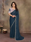 Partywear traditional Georgette Morpich Fancy Saree - Anbazaar