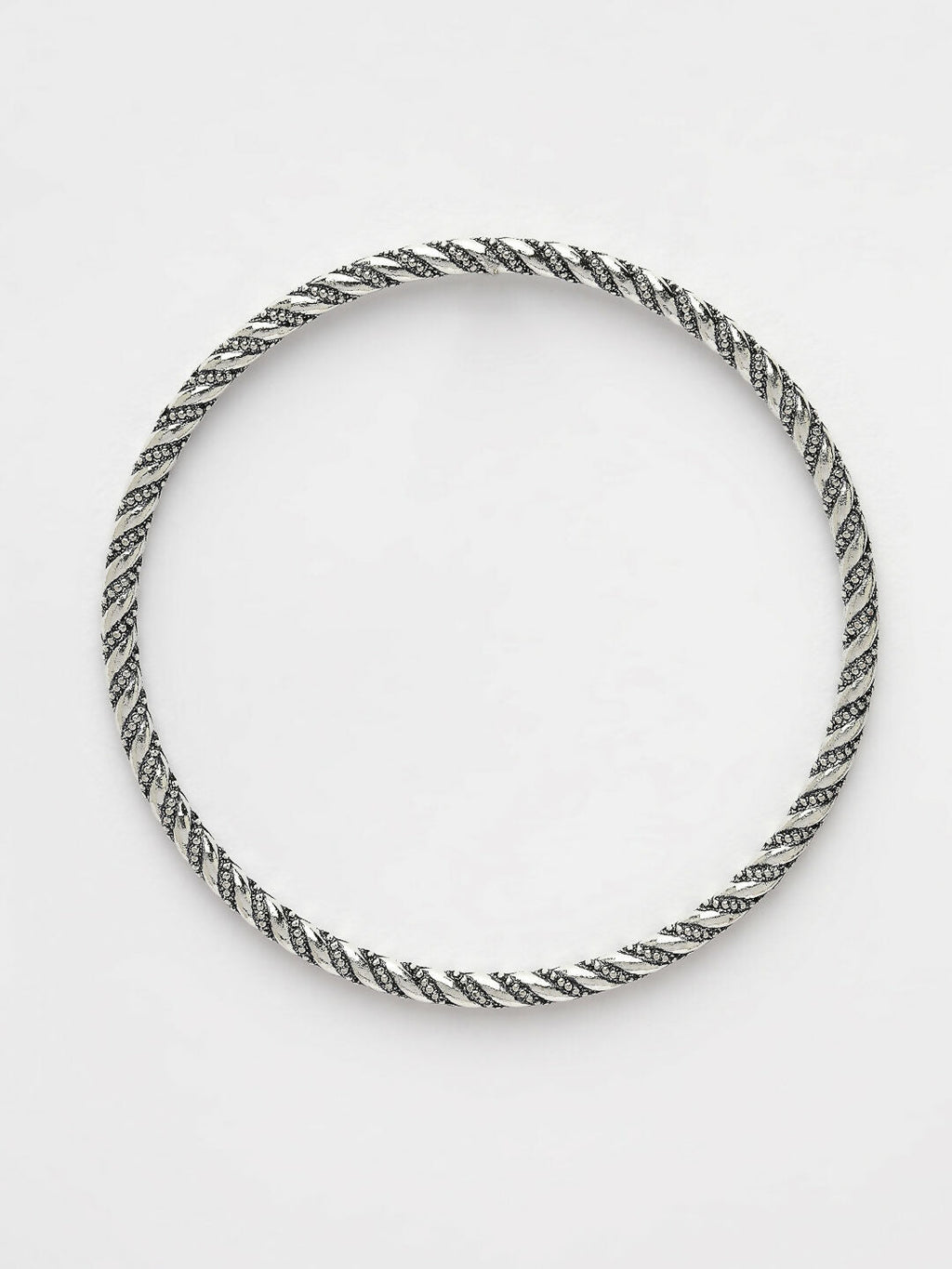 NVR Women's Set of 6 Silver-Toned German Silver Oxidised Bangles