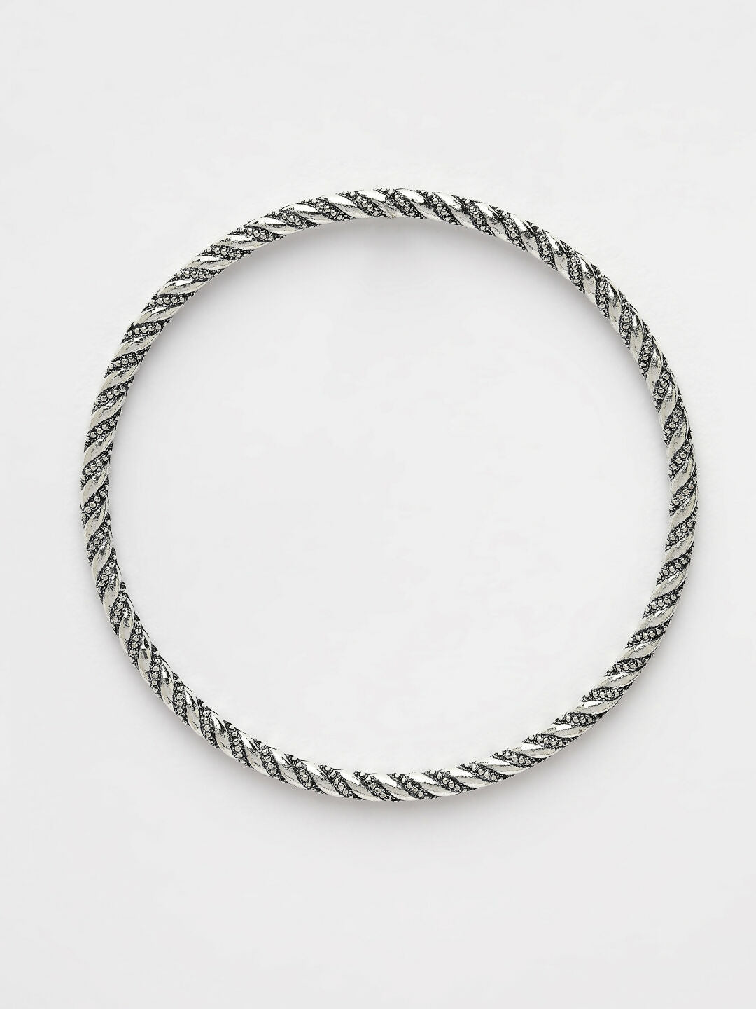 NVR Women's Set of 6 Silver-Toned German Silver Oxidised Bangles