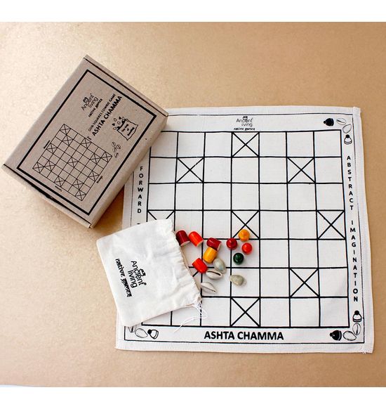 Ancient Living Chauka Bara Four-Player Game / Ashta Chamma