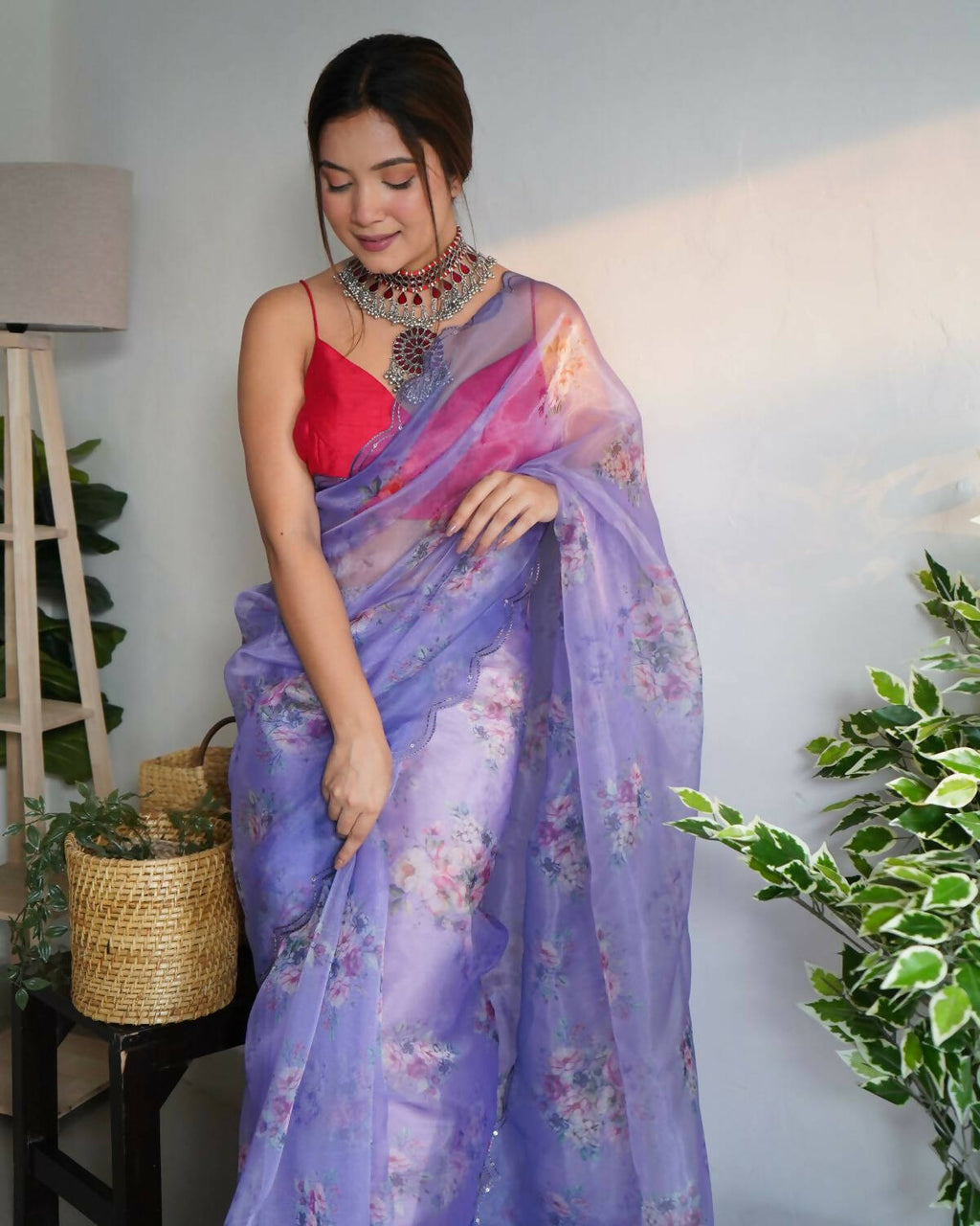 Vamsee Blue Organza Saree