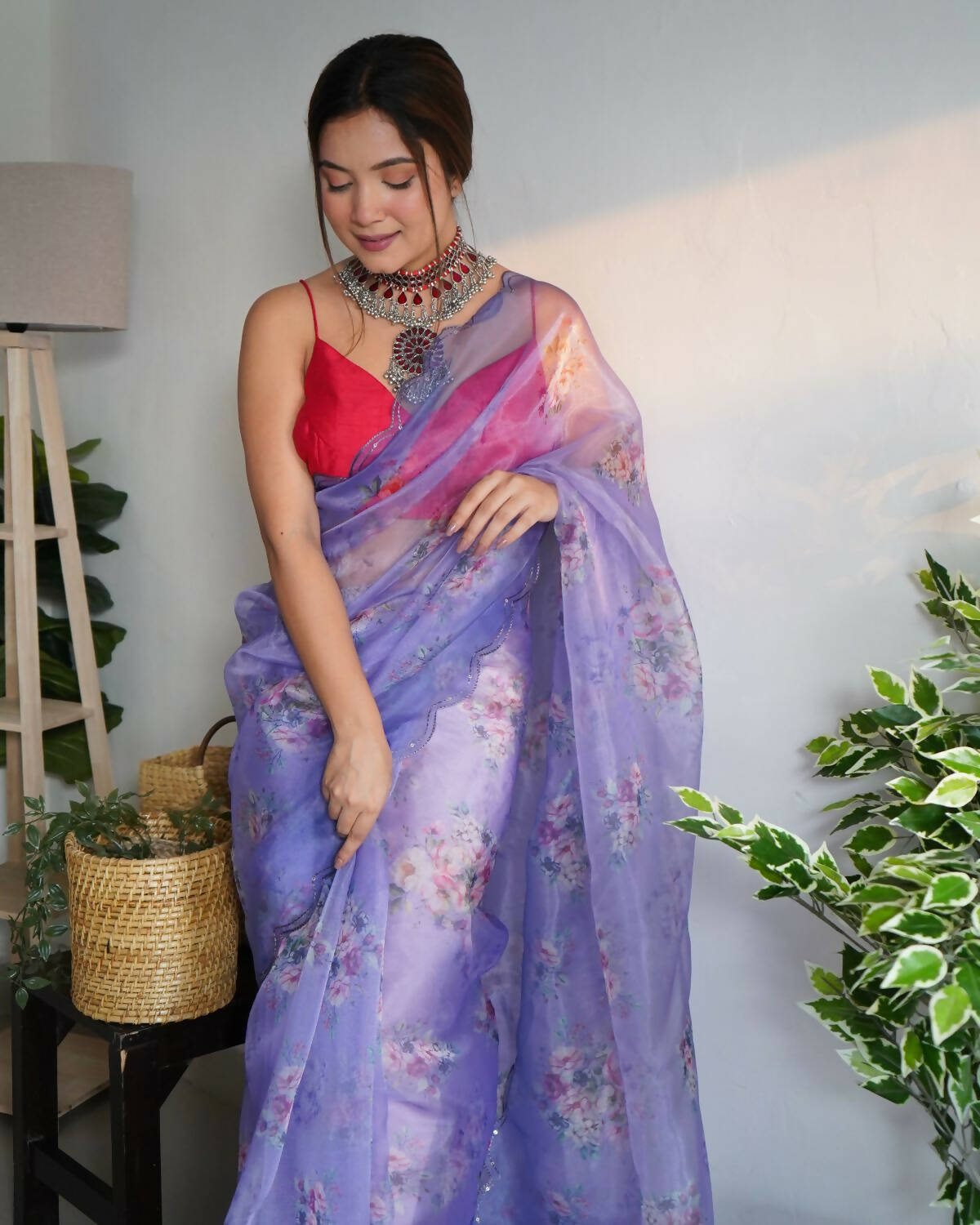 Vamsee Blue Organza Saree