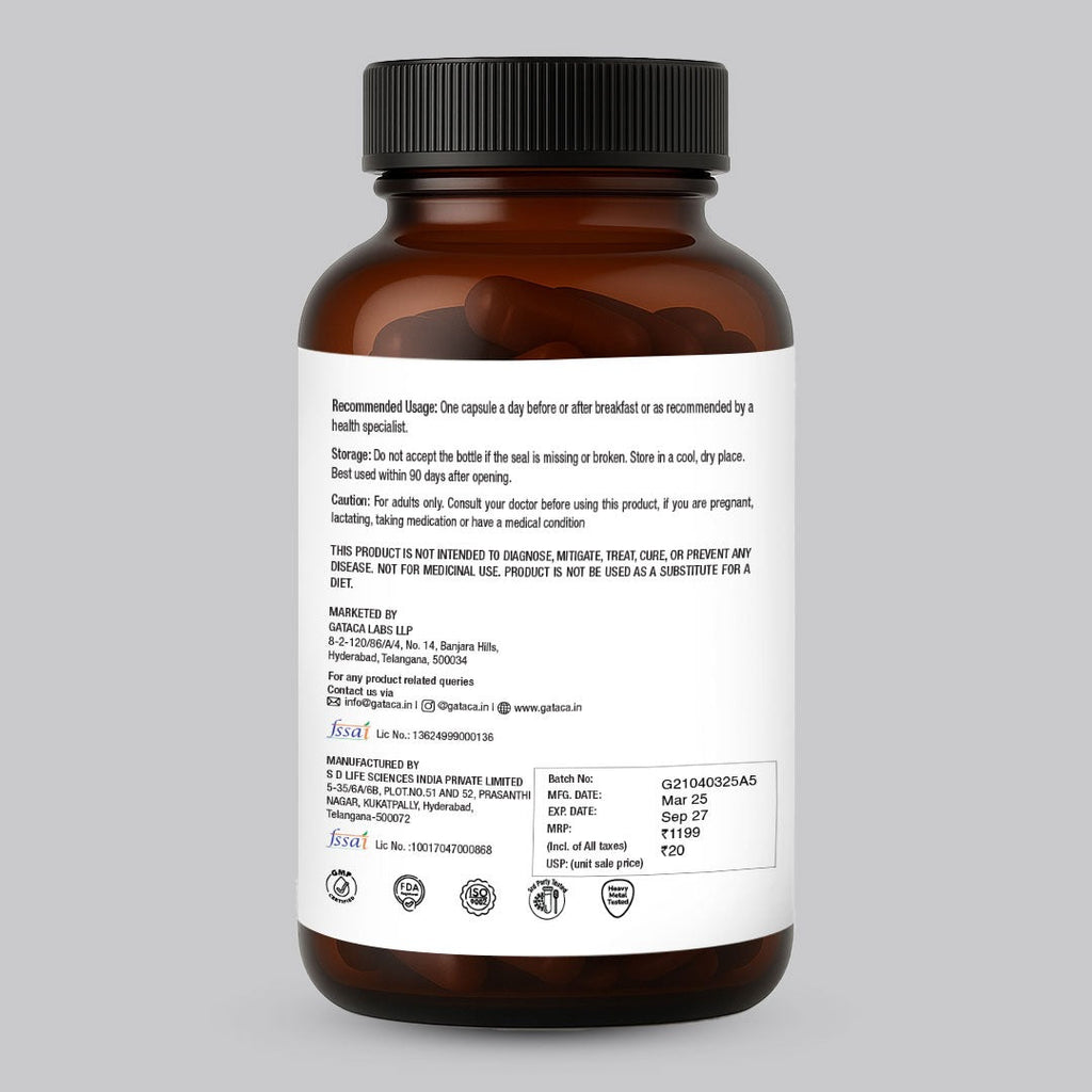 GATACA Apigenin - 50 mg Capsules for Better Sleep, More Focus, More Life