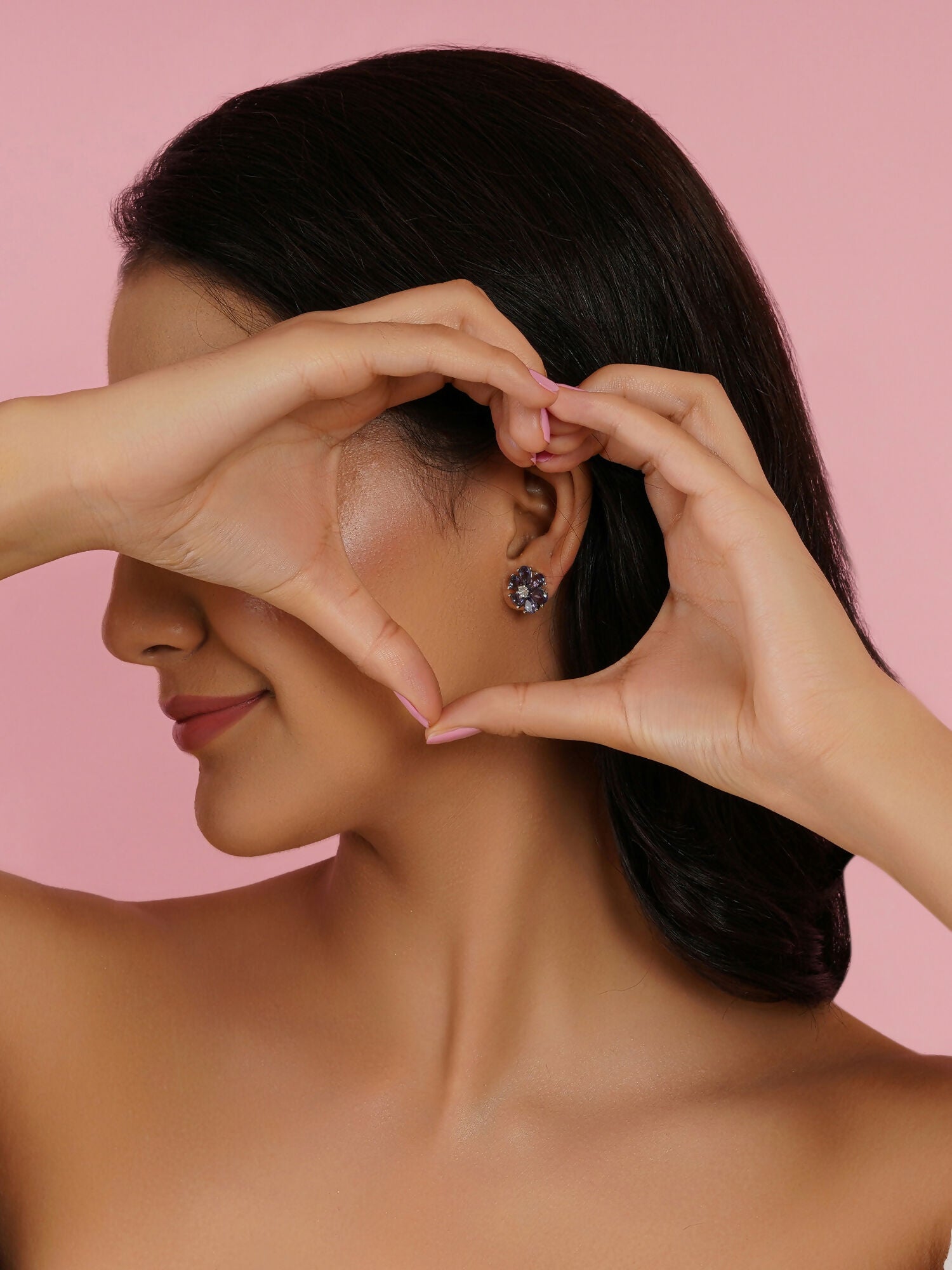 stone stud (grey) - Ruby Raang
