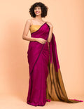 Suta Pink Golden Colorblocked Saree
