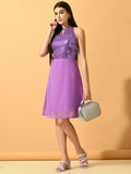 Myshka Women's Lavender Empire Party Dress