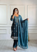 Prazu Fashion Rama Georgette Embroidered Salwar Suit