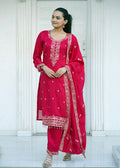 Prazu Fashion Red Silk Embriodered Salwar Suit