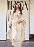 Prazu Fashion White Georgette Embroidered Salwar Suit