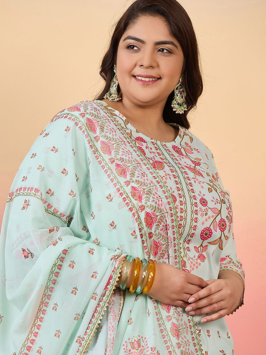 Sztori Women Floral Printed Regular Kurta with Trousers & With Dupatta