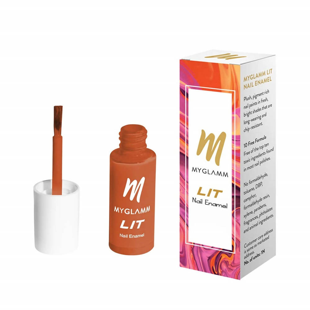 MYGLAMM LIT Nail Enamel - Thirsty - Scarlet Shade (7 Ml)