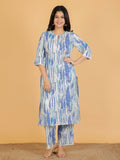 Aramya Straight Kantha Cotton Tie-Dye Print Women's Kurta - Off White