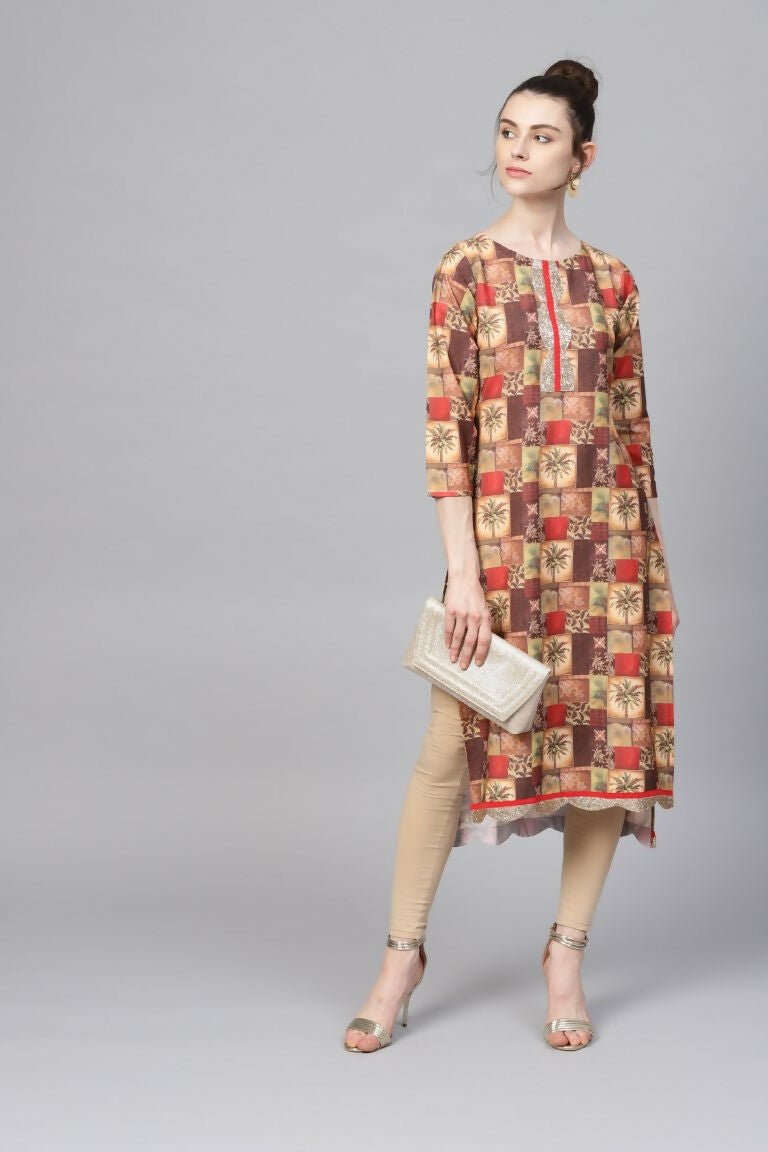 Ahalyaa Women's Traditional wear Kurta - Multi Color