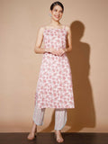 Myshka Women Pink Printed Kurta & Trousers