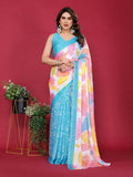 PR Fashion Sky Moss Chiffon Printed Saree