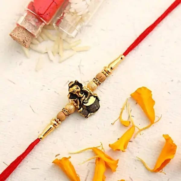 Devotional Lord Ganesha Rakhi & Healthy Almonds