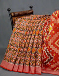 Shades of Mehendi Green Patola Print Semi Chanderi Saree By Gayathri Reddy Designer Studio