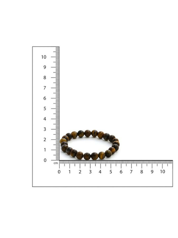 Tiger Eye Brown and Black Round crystal Beads Elastic Bracelet - Ruby Raang