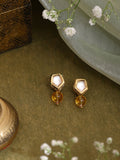 Ruby Raang Yellow Citrine Kundan Studs