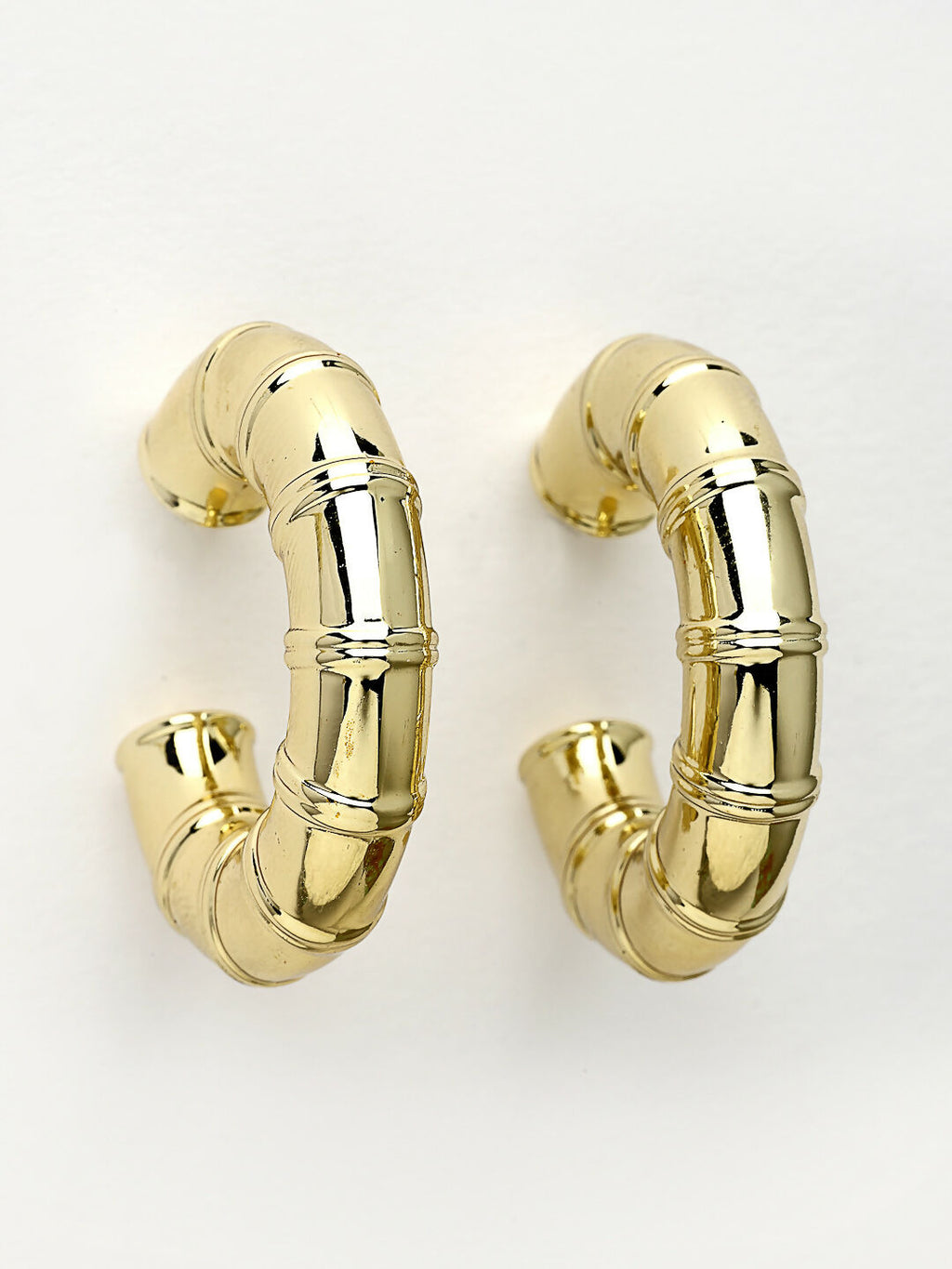 NVR Women's Gold-Polished Half Hoop Earrings