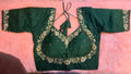 Kia Fashions Bottle Green Hand Embroidered Embroidered Readymade Blouse