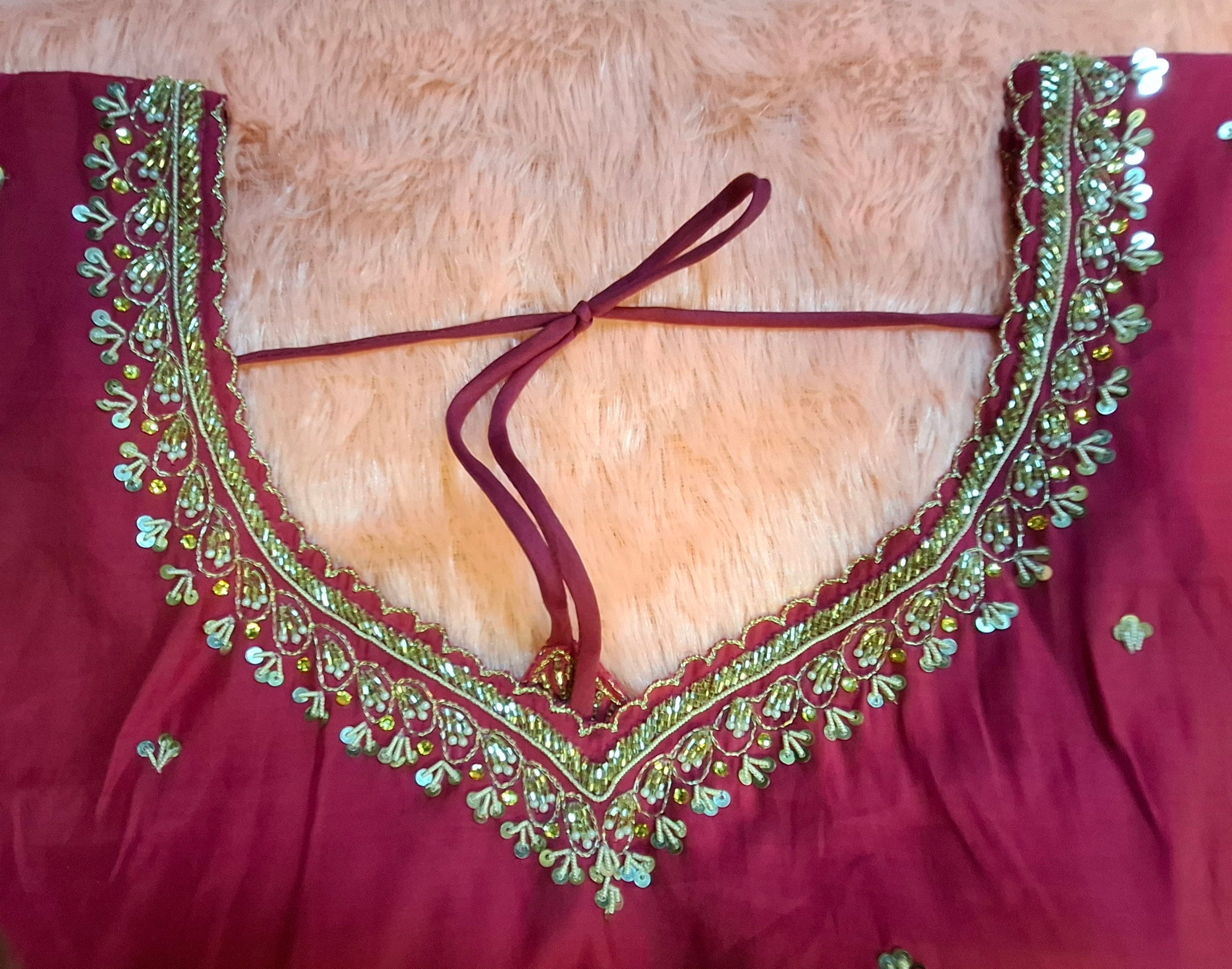 Kia Fashions Hot Pink Cotton Silk Hand Embroidered Readymade Blouse