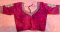 Kia Fashions Hot Pink Cotton Silk Hand Embroidered Readymade Blouse