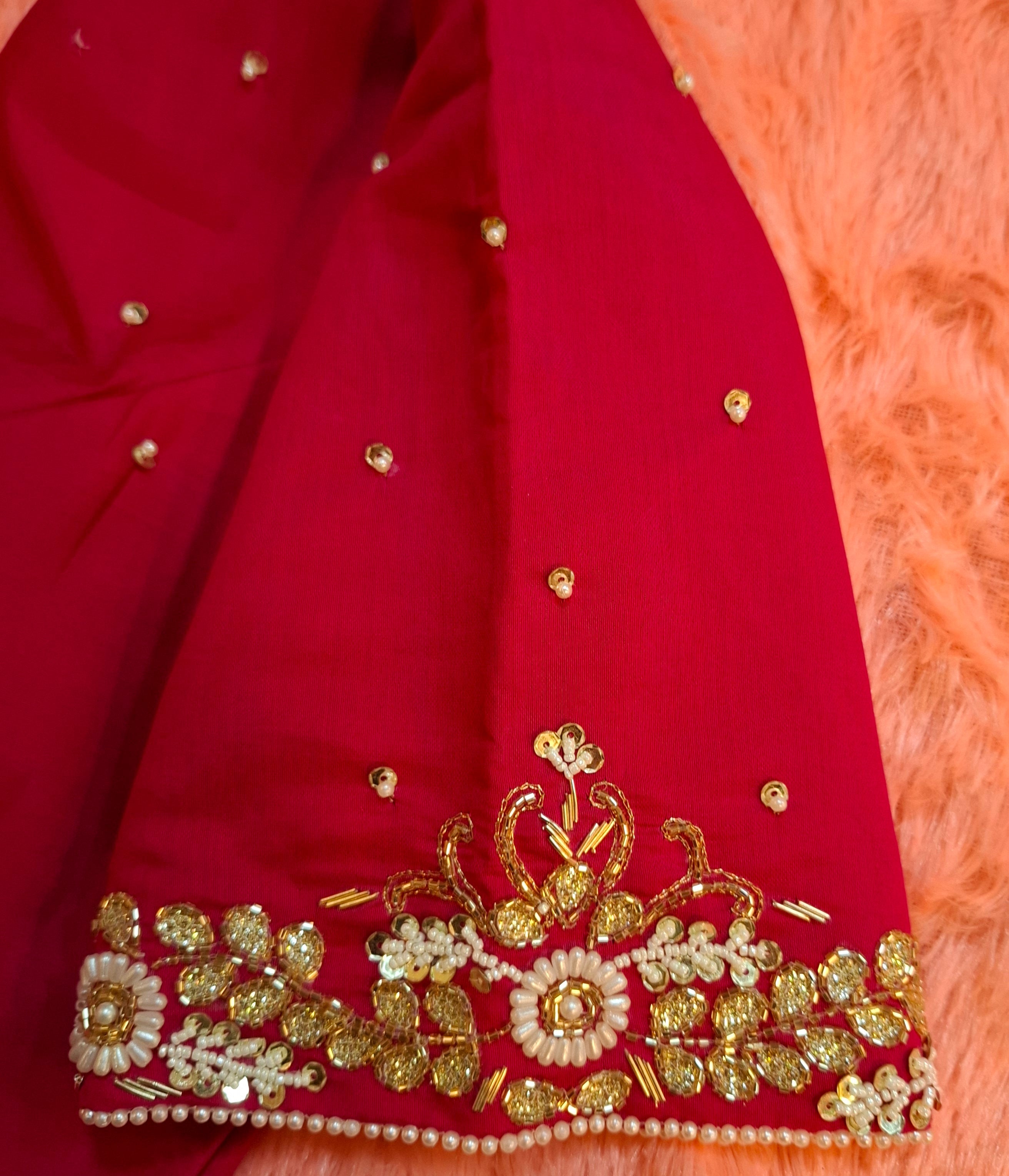 Kia Fashions Hot Pink Hand Embroidered Embroidered Readymade Blouse