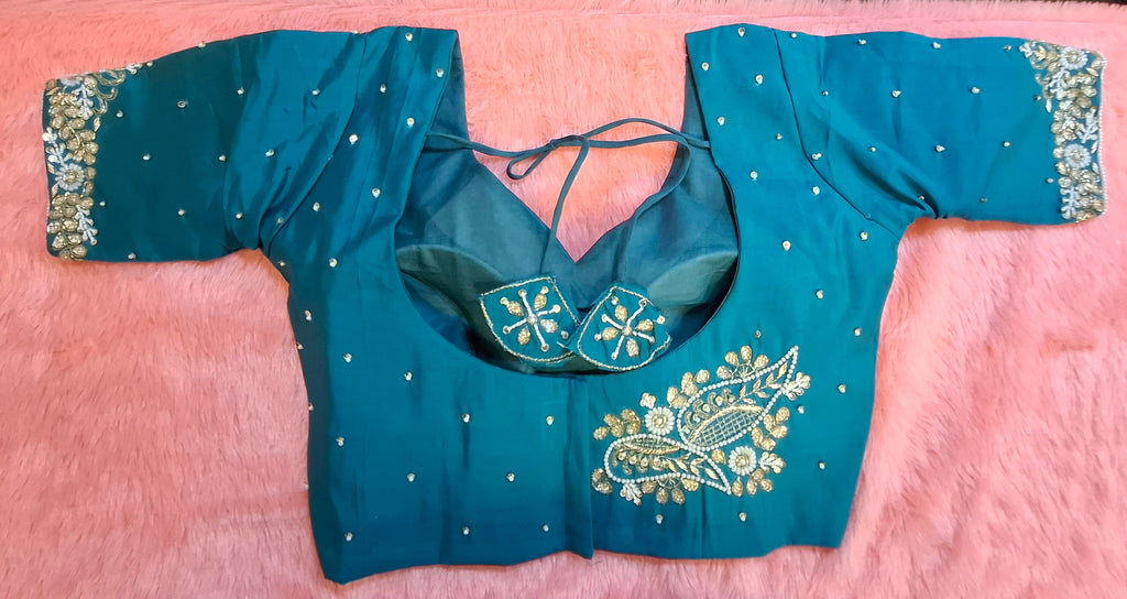 Kia Fashions Peacock Hand Embroidery Embroidered Readymade Blouse
