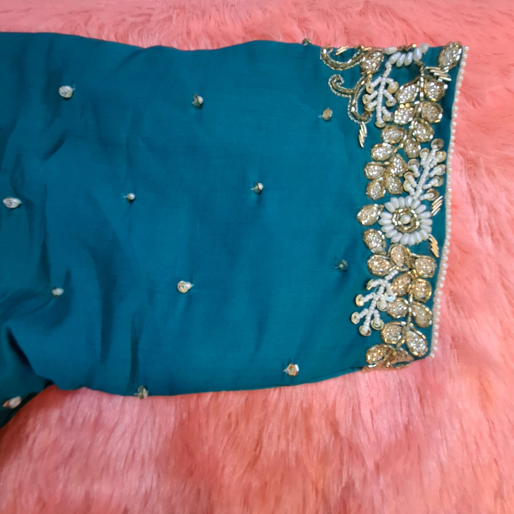 Kia Fashions Peacock Hand Embroidery Embroidered Readymade Blouse