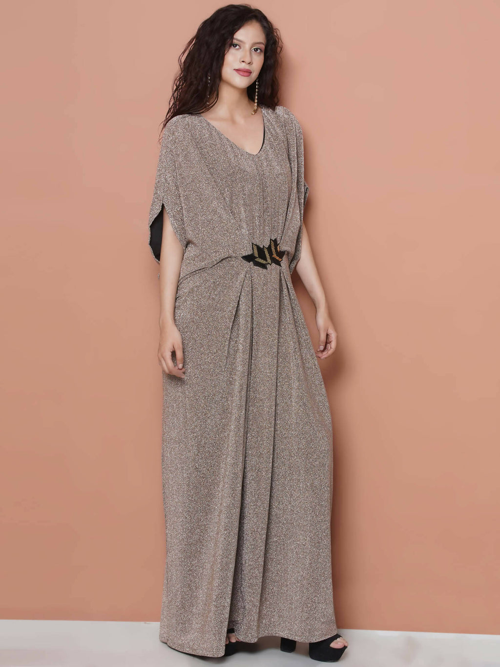 Women Republic Hand Embellished Golden Gown