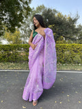 Vamsee Naina Purple Organza Saree