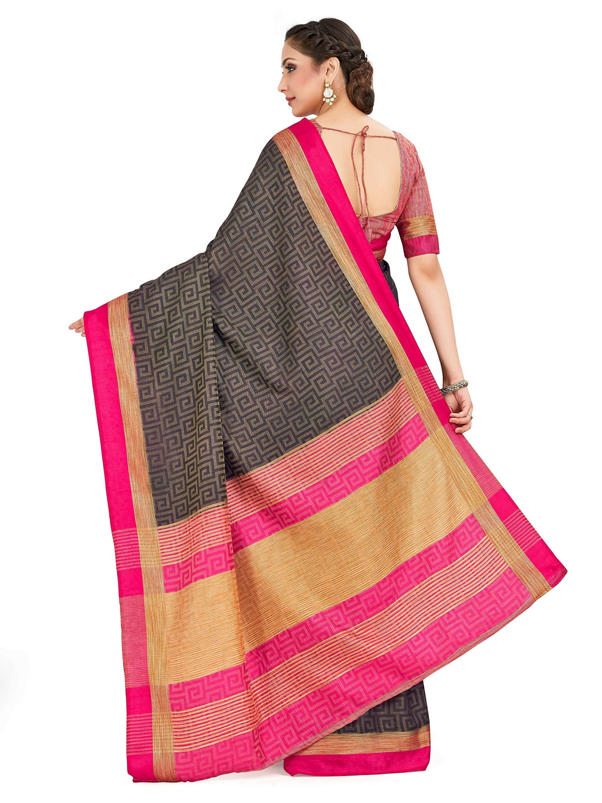 Mimosa Women's Banarasi Silk Black Saree