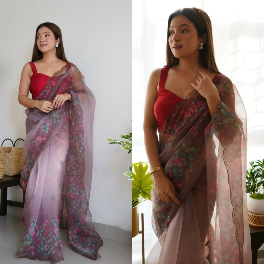 Vamsee Rency Multi Color Organza Saree
