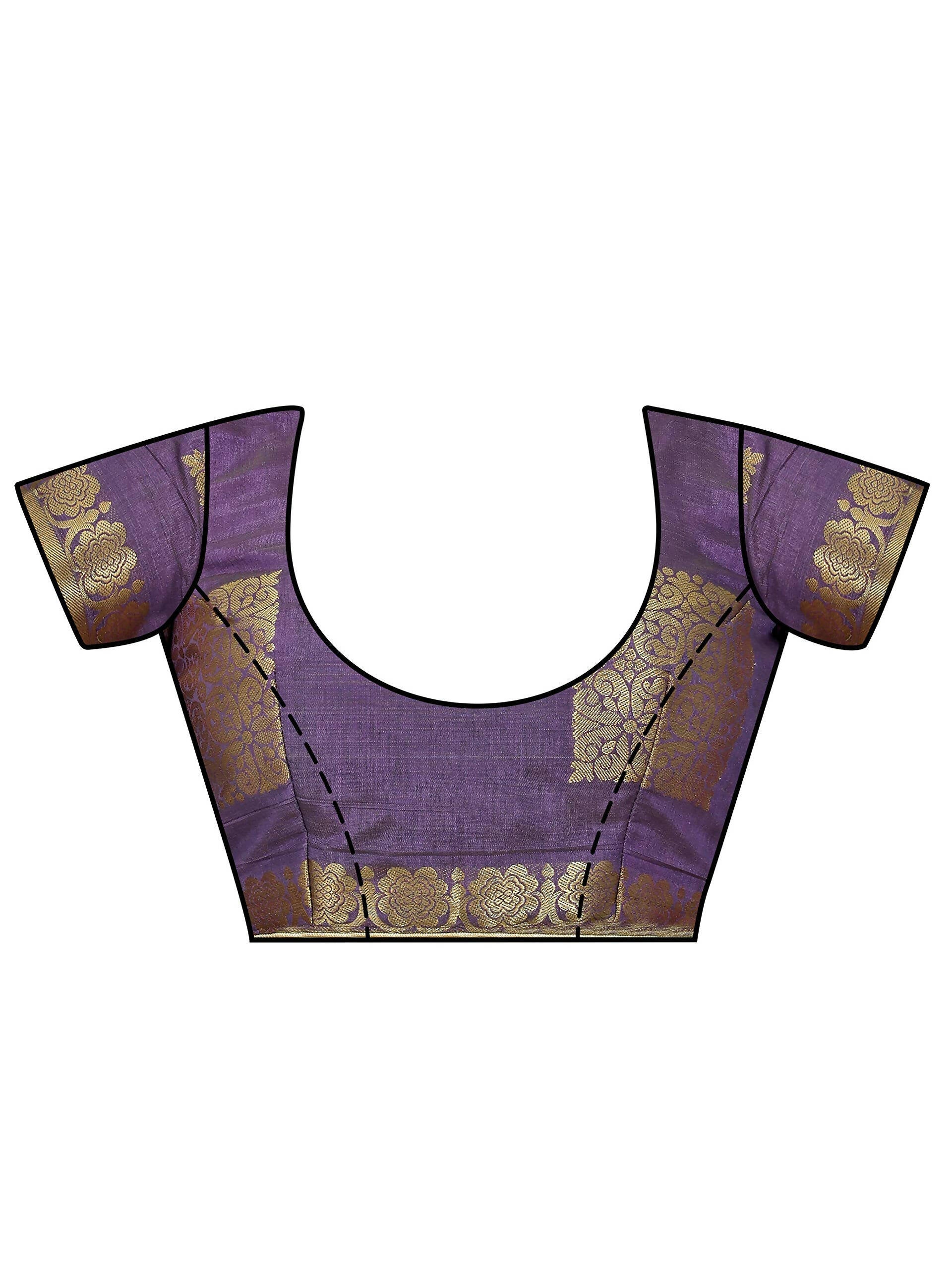 Mimosa Women's Kanchipuram Tussar Silk Purple Saree