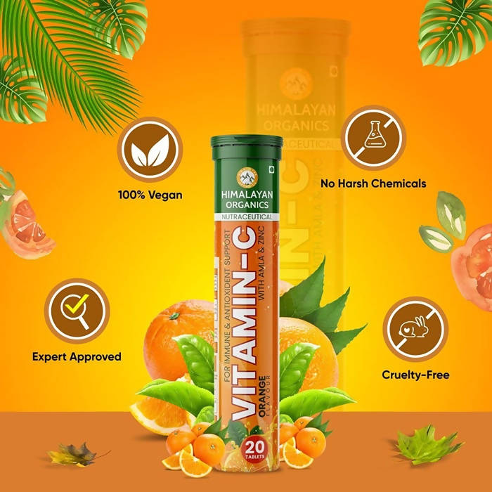 Himalayan Organics Vitamin-C Orange Flavour With Amla & Zinc Tablets