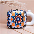Joban Fashion White Based Mandala Art Printed Clutch - Multicolor