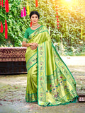 Sangam Prints Green Silk Woven Work Traditional Saree