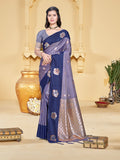 Sangam Prints Purple Silk Woven Work Traditional Saree