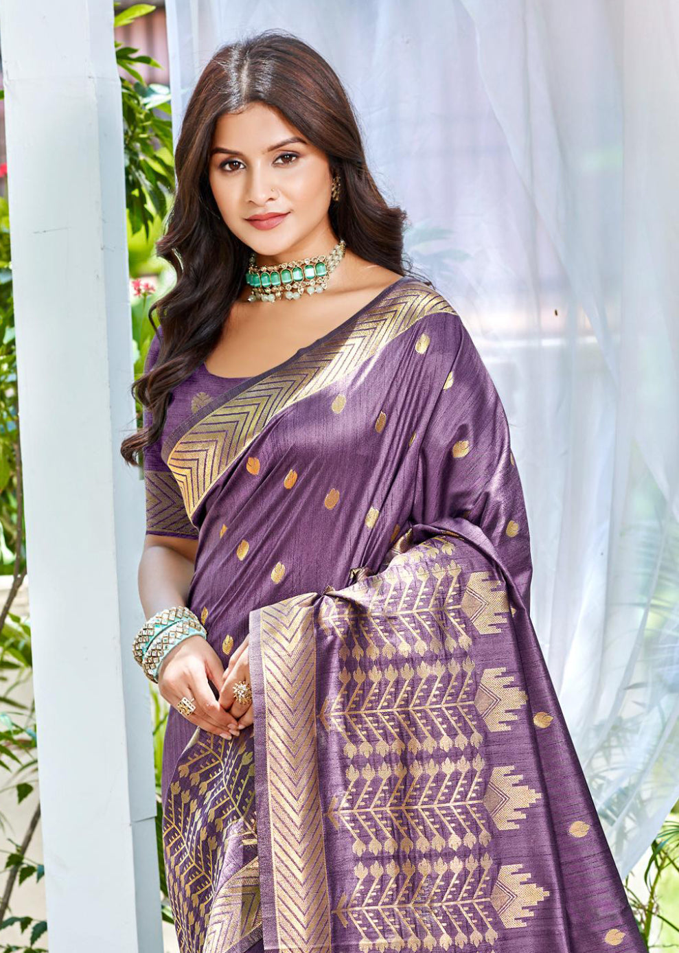 Sangam Prints Turquoise Assam Silk Woven Work Traditional Saree