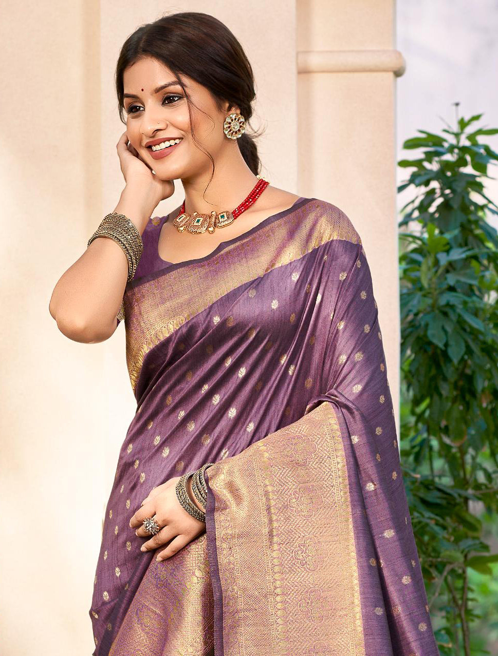 Sangam Prints Dark green Assam Silk Woven Work Traditional Saree