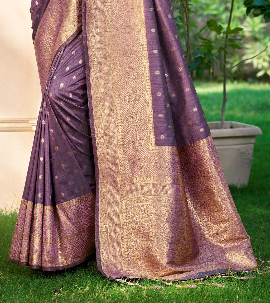 Sangam Prints Dark green Assam Silk Woven Work Traditional Saree