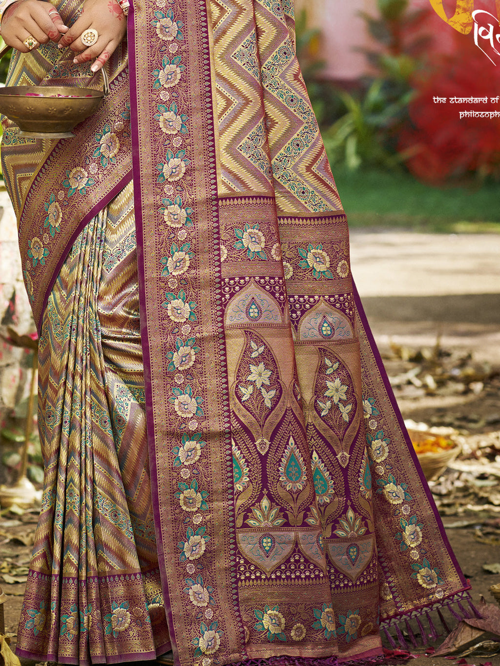 Sangam Prints Purple Silk Woven Work Traditional Saree