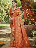 Sangam Prints Red Silk Woven Work Traditional Saree