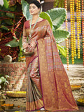 Sangam Prints Multi Color Silk Woven Work Traditional Saree