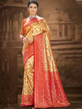 Sangam Prints Multi Color Dharmavaram Woven Work Traditional Saree